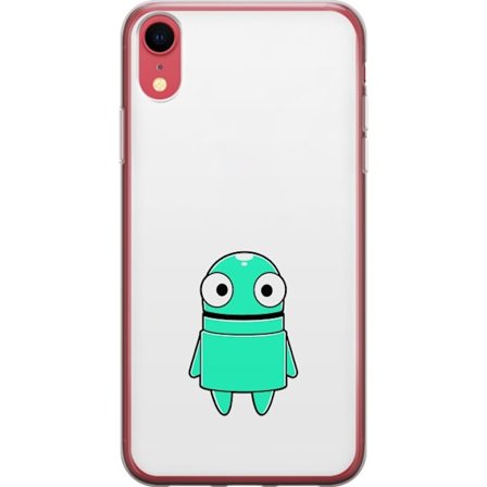 Kompatibelt Mobildeksel til Apple Apple iPhone XR Turkise tegneseriefigur med store øyne og en lykkelig personlighet i enkel illustrasjon