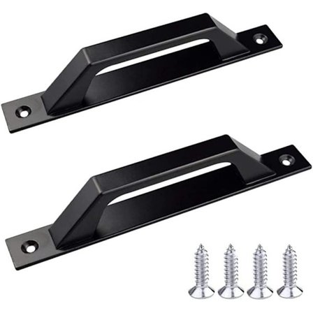 2 stk. skydedørhåndtag, lågehåndtag, solid sort