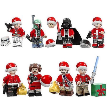 8 tilfældige jule Star Wars byggeklods minifigurlegetøj