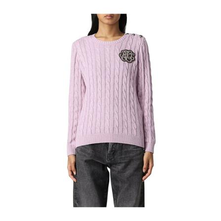 Ralph Lauren Round-neck Strik Lilla, Dame Striktrøjer