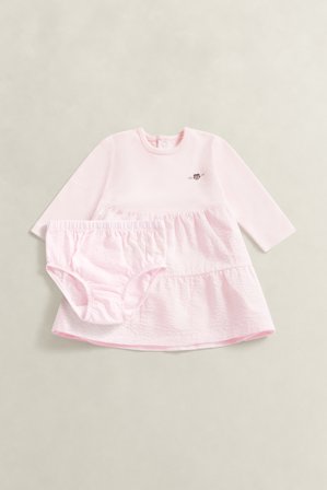 GANT Kinder Girls Seersucker Set mit Kleid und Höschen (68) Rosa
