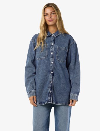 NOISY MAY Nmalva L/S Denim Shacket Az351Mb Noos - Blue - XL