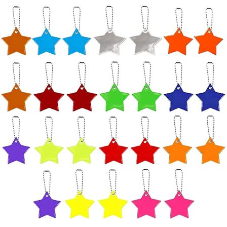 26 stk Sikkerhetsrefleks Henger, Barn Refleks Henger, Stjerne Sikkerhetsrefleks For Skoleveske Ryggsekk Sykling Gåing Løping (13 Farger)