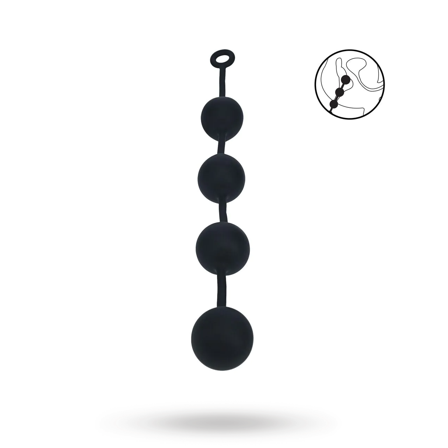 Silicone Round Anal Balls - XXL - 60mm - Black