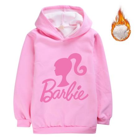 Børne Barbie Plys Hættetrøjer Casual Hætte Cosplay tegneseriejakke pink 130cm