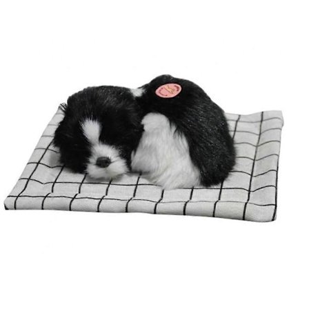 Dejligt udstoppet hund plys legetøjssæt, interaktiv pædagogisk dyred dukke med lyd til børn, simulerings sovende hunde kompatibel med børn[D]