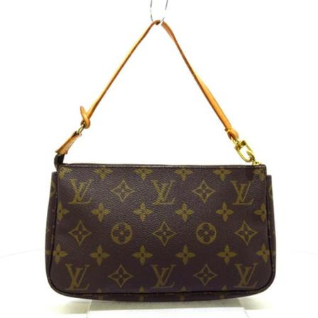 Louis Vuitton Vintage, Pre-Owned Pouch Accessories Monogram Bag Bruin, Dames, Maat:ONE Size,brass