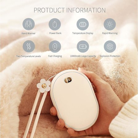 USB Opladningslomme Telefon Power Bank Håndvarmer