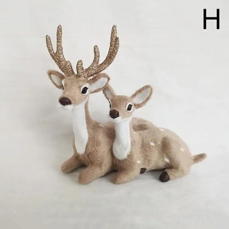 Kunstig liggende julehjort elg plys simulation dukke rensdyr figurer boligdekorationer display fe miniature prop model
