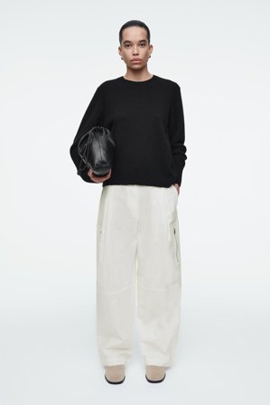 COS Damen Utility-Cargohose Mit Barrel-Bein - Weiss