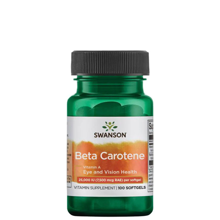 Swanson Betakaroten 25000 Iu (7,500 mcg Rae) 100 myke kapsler