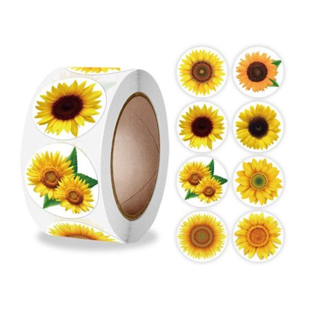 Solros Etiketter Takk Klistremerker, 500 stk 2,5 cm/1 tomme Runde Selvklebende Etiketter Dekorative Belønningsklistremerker Etiketter for DIY 