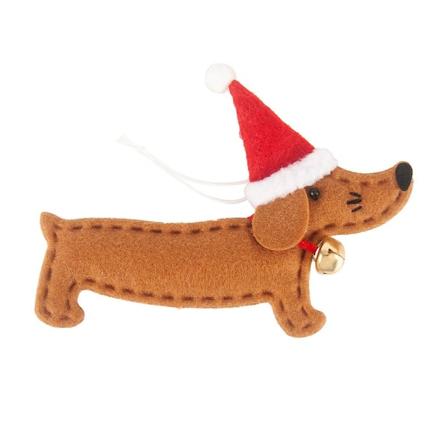Julepynt med Dachshund-hund til juletreet, hagen eller utendørs dekorasjon - Stil 2