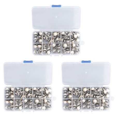 150 st Täckknappar Rund Huvud Pärlmodell Plast Metall Allmänt Använda Dam Broschknappar för Tröja Klänning Byxor Runda Tänder Pärla