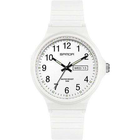 Simple ure til kvinder, minimalistisk stil, TPU-rem, dato- og ugedagsdisplay, quartz dameur, letvægts, vandtæt unisex armbåndsur