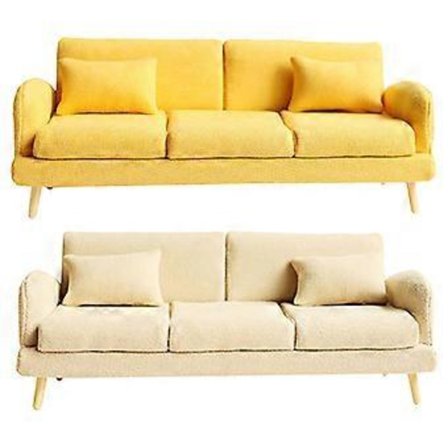 1/12 1/8 Nukkekodin Minisohva Leikki Koristeet +Keltainen