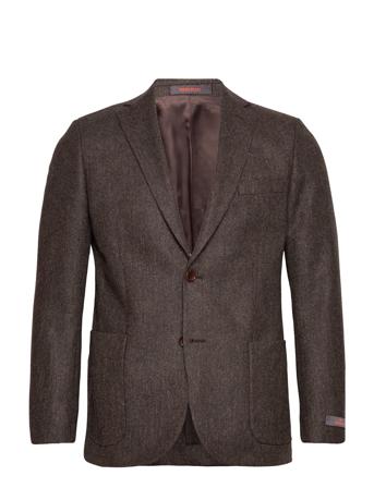 Archie Herringb Jacket Brown Morris