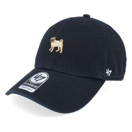 47 Brand - Svart unconstructed Keps - Dog Base Runner Icon 47 Clean Up Black Dad Cap @ Hatstore