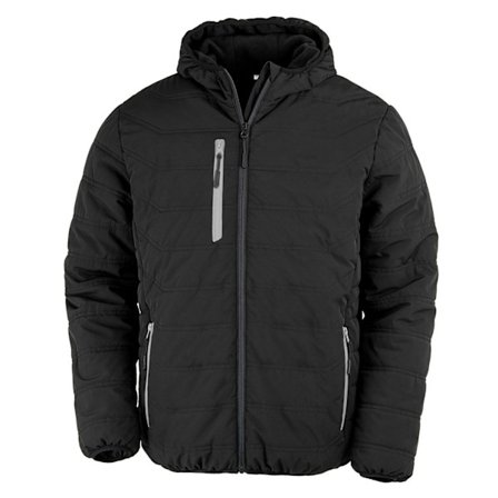 Result Genuine Recycled Mens Compass Padded Jacket XL Svart/Grå