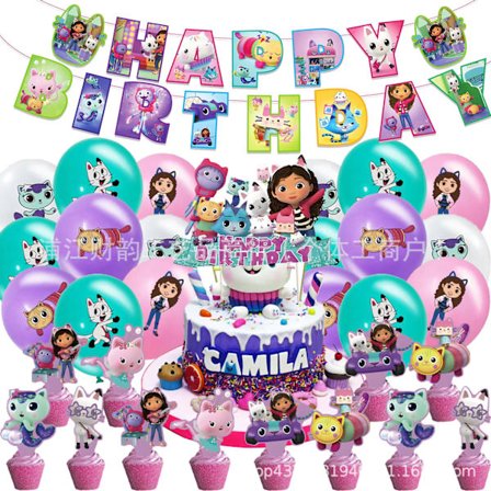 Gabby's Dukkehus Fødselsdagsfest Dekoration Banner Ballon