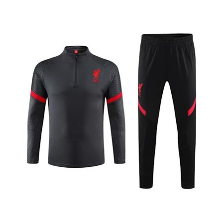 Miami Home Svart Halvzip Langermet Fotballtreningsdrakt Voksen Sportsklær Utseende Drak Black suit L