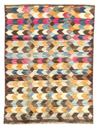 Koberec Moroccan Berber - Afghanistan 131X173 Hnědá/Oranžová (Vlna, Afghánistán)