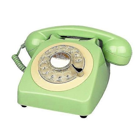 Telefon med dreieskive, retro, gammeldags fasttelefon, klassisk telefon med ledning, metallbjelle og ringefunksjon, hjemmeinnredning - Perfet