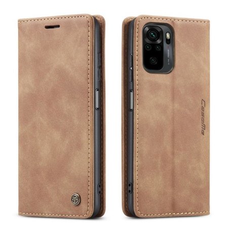 CASEME Retro Wallet Case for Xiaomi Redmi Note 10 4G/Note 10S - Brown