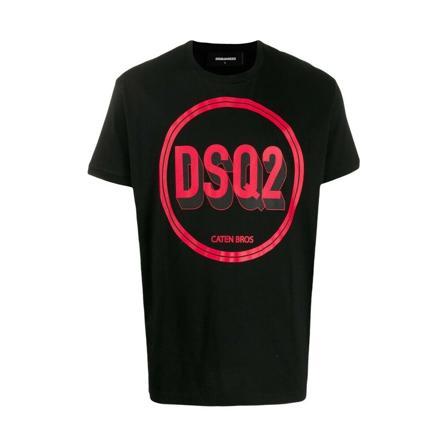 Dsquared2, T-Shirts Zwart, Heren, Maat:M,Katoen