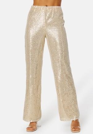 BUBBLEROOM Sequin Trousers Light beige S Light beige Bukser Dam