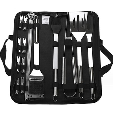 20-pack Bärbara Grillverktyg i Rostfritt Stål