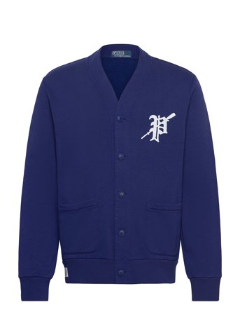 Rowing-Patch Fleece Cardigan Designers Knitwear Cardigans Blue Polo Ralph Lauren