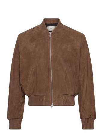 AMI Zipped Jacket With Embossed Ami De Coeur - Brown - L