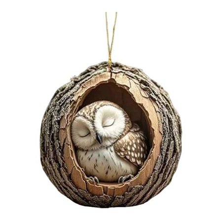 Julepynt med dyr, 2D akryl, tegneserie, skovdyr, juletræspynt til ferieboligindretning