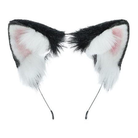 Håndlaget søt plysj pannebånd hundeører hårbøyle for cosplay 2 farger(svart hvit)
