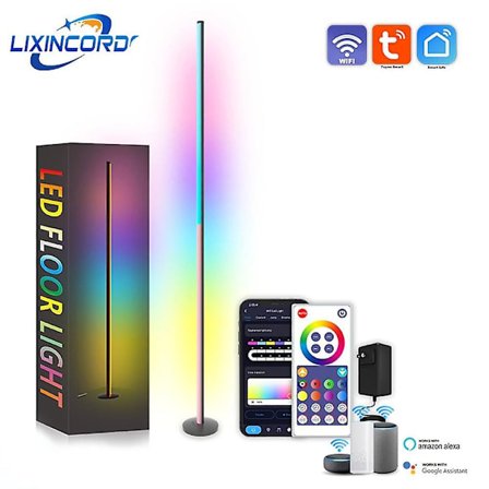 Led-lattialampa Rgb Tunnelma Tuya Smart Wifi Kulman Purkaminen