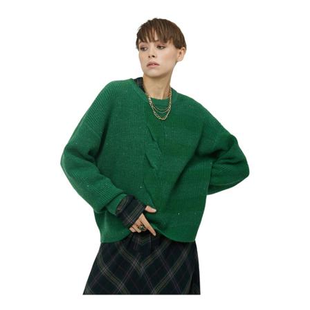 Silvian Heach Oversized Trui with glitter details , Groen , Dames , Maat: XS