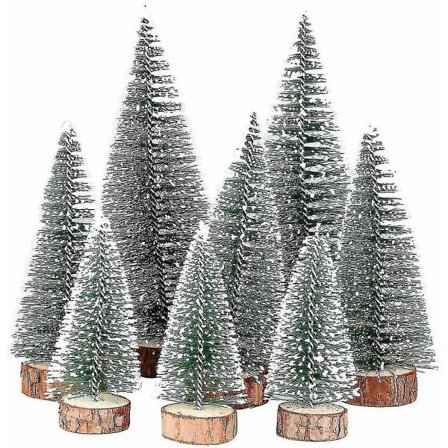 8 kpl. 3 Kokoa Mini Joulukuusi Tekojoulukuusi Vihreä Mini Joulukuusi Pienet Joulukoristeet Figuurit 10/15/20 Cm