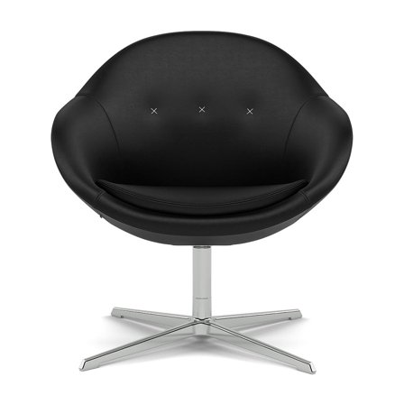 Varier Furniture Kokon Club - Black Leather - Chrome base