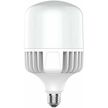 E40-60W LED-lampa - Kallt ljus 6500K - 6000 Lumen - Turbindesign och kylfläns - Industri- och utomhusbelysning, E40-sockel, Vit - Enkel förpackning