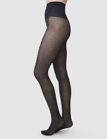 Swedish Stockings Doris Dot Tights - Black - XL