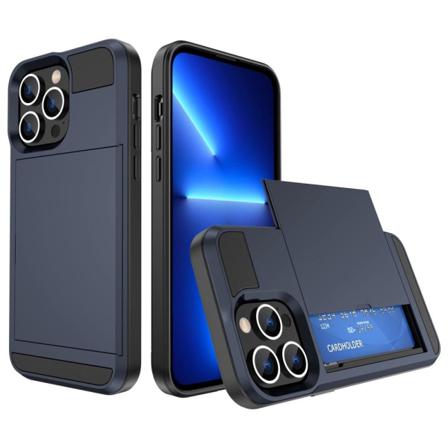 iPhone 14 Pro Skal med kortfack - Navy blue Mörkblå