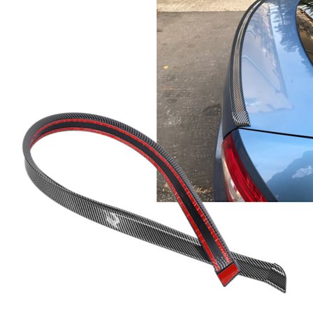 1,5 m Bagklap Spoiler Læbe Vinge Kulfiberfarve Gummi Universal til Bil Lastbil