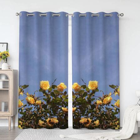 2pc Ljusfiltrering Panelbehandlingar Draperier Heminredning Gardiner