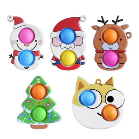 Jul Söta Push Bubble Fidget Tecknade Leksaker Barn Leksak