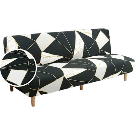 Clic Clac Soffa Överdrag Soffa Överdrag Stretch Elastisk Soffa Överdrag Tryck (Grön Och Vit