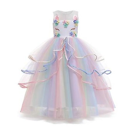 Jentekjole, Regnbue Ballkjole Utsøkt Kjolefestforestillingskjole