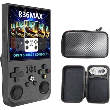 2025 Seneste Model R36Max Retro Håndholdt Spillekonsol, Videospillekonsol med 64G Indbygget 18000+ Spil, 4000mAh Genopladelig, Su