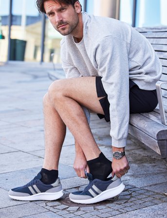 TOPECO Sport Socks, Low-Cut 4-P, White 40/45 - Black - 4045