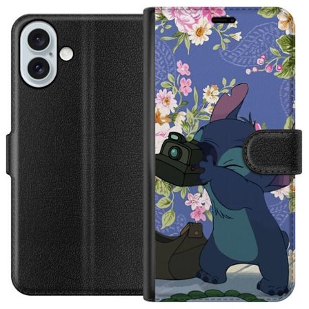 Kompatibelt Lommeboketui til Apple iPhone 16 Plus Stitch med kamera